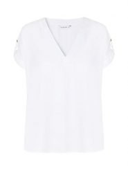 TATUUM Bluzka "Alea" w kolorze białym rozmiar: 42. Białe bluzki Tatuum, s, bez wzorów, z wiskozy, klasyczne, bez kołnierzyka, bez ramiączek. Za 97.05 zł.