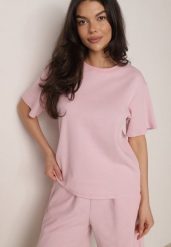 Różowy Klasyczny T-shirt z Bawełny o Prostym Kroju Phemeni. Czerwone t-shirty Born2be, l, bez wzorów, z bawełny, bez kołnierzyka, bez ramiączek. Za 59.99 zł.