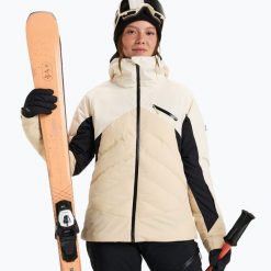 Kurtka snowboardowa damska ROXY Luna Frost. Brązowe kurtki narciarskie Roxy, l, bez wzorów, z materiału, bez kaptura, snowboardowy, primaloft. Za 1,239.00 zł.