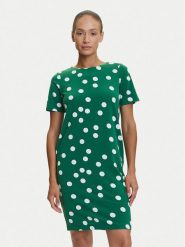 Tatuum Sukienka codzienna Koa T2505.207 Zielony Regular Fit. Zielone sukienki Tatuum, na co dzień, xxl, bez wzorów, z bawełny, bez kołnierzyka, bez ramiączek, proste. Za 199.99 zł.