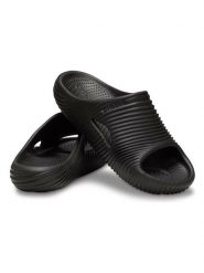 Crocs Klapki "Mellow Tide Recovery Slide" w kolorze czarnym rozmiar: 39/40. Czarne klapki Crocs, bez wzorów, z otwartym noskiem, bez obcasa. Za 154.07 zł.