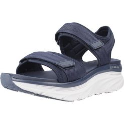 Sandały SKECHERS DLUX WALKER ADORE Niebieski. Niebieskie sandały Skechers, bez wzorów, z tkaniny, bez obcasa, bez zapięcia. Za 233.99 zł.
