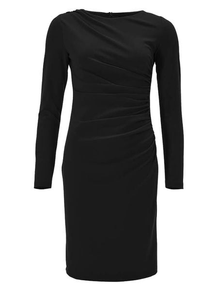 SWING Sukienka w kolorze czarnym rozmiar: 48. Czarne sukienki Swing, bez wzorów, bez kołnierzyka, bez ramiączek, midi. Za 231.68 zł.