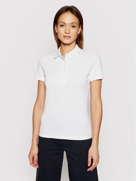 Lacoste Polo PF5462 Biały Slim Fit. Białe koszulki polo Lacoste, bez wzorów, z bawełny, bez kołnierzyka, bez ramiączek. Za 269.99 zł.