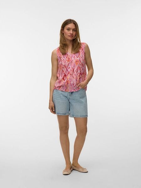 Vero Moda Bluzka w kolorze różowo-pomarańczowym rozmiar: XS. Różowe bluzki Vero Moda, xs, bez wzorów, z wiskozy, bez kołnierzyka, bez ramiączek. Za 55.95 zł.