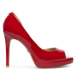 Szpilki Nine West. Czerwone szpilki Nine West, bez wzorów, bez obcasa, na szpilce, bez zapięcia. Za 219.99 zł.