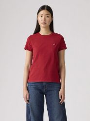 Levi's Koszulka w kolorze czerwonym rozmiar: S. Czerwone bluzki Levi's®, s, bez wzorów, z bawełny, bez kołnierzyka, bez ramiączek. Za 44.45 zł.