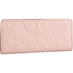 Duży Portfel Damski TORY BURCH - Fleming Slim 54295 Shell Pink 652. Czerwone portfele Tory Burch, bez wzorów, ze skóry. W wyprzedaży za 489.00 zł.