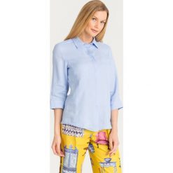 KOSZULA AGO Weekend Max Mara. Niebieskie koszule Weekend Max Mara, bez wzorów, bez kołnierzyka, bez ramiączek. Za 407.40 zł.