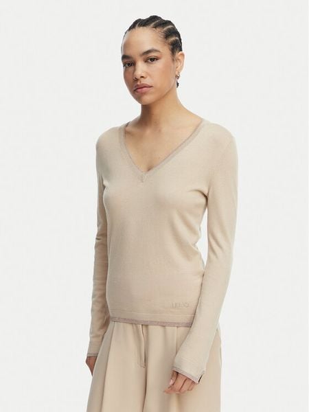 Liu Jo Sweter WA6282 MS49I Beżowy Regular Fit. Brązowe swetry Liu Jo, l, bez wzorów, z wiskozy, bez ramiączek. Za 239.99 zł.