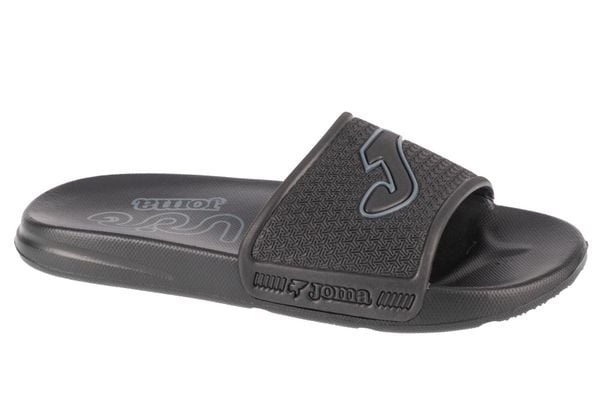 Klapki na basen damskie, S.Island Lady 24 SISLLS. Czarne klapki Joma, bez wzorów, z materiału, bez obcasa. Za 44.99 zł.