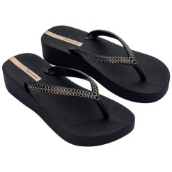 Buty klapki japonki damskie Ipanema Mesh XI Plat Fem. Czarne klapki Ipanema, bez wzorów, z meshu, bez obcasa. Za 129.00 zł.