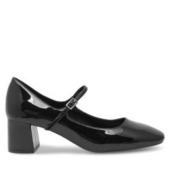 Półbuty Jenny Fairy. Czarne czółenka Jenny Fairy, bez wzorów, bez obcasa, na obcasie, bez zapięcia. Za 129.99 zł.