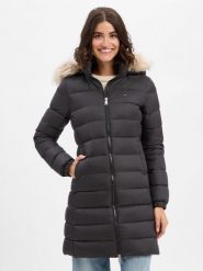 Tommy Jeans płaszcz puchowy Kobiety Sztuczne włókno czarny, XS. Czarne płaszcze Tommy Jeans, xs, bez wzorów, z jeansu. Za 1,299.95 zł.