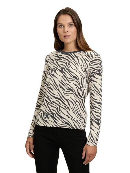 Betty Barclay Koszulka w kolorze czarno-kremowym rozmiar: 42. Brązowe bluzki Betty Barclay, bez wzorów, bez kołnierzyka, bez ramiączek. Za 82.99 zł.