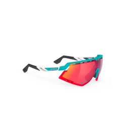 Okulary Rudy Project DEFENDER EMERALD WHITE MATTE - Multilaser Red. Niebieskie okulary przeciwsłoneczne Rudy Project, bez wzorów, sportowe. Za 849.99 zł.