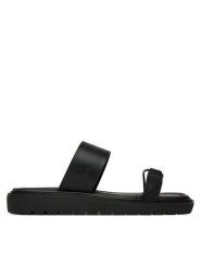 Calvin Klein Jeans Klapki Rope Sandal Soft Lth Mg YW0YW01864 Czarny. Czarne klapki Calvin Klein Jeans, bez wzorów, z jeansu, bez obcasa. Za 439.99 zł.