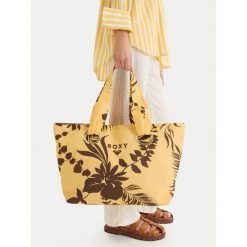 Torebka Roxy. Żółte shopper Roxy, bez wzorów, bez dodatków. Za 119.99 zł.