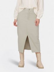 ONLY Spódnica jeansowa Lola 15318146 Beżowy Regular Fit. Brązowe spódnice Only, l, bez wzorów, z bawełny. Za 89.99 zł.