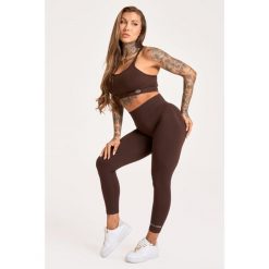 Legginsy fitness damskie Gym Glamour push up 2.0. Brązowe legginsy GYM GLAMOUR, m, bez wzorów. Za 169.99 zł.