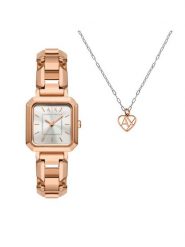 Armani Exchange Zegarek Leila AX7167SET Złoty. Żółte, analogowe zegarki Armani Exchange, złote. Za 749.99 zł.