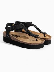 Sunbay Japonki "Arroz" w kolorze czarnym rozmiar: 38. Czarne klapki Sunbay, bez wzorów, z otwartym noskiem, bez obcasa. Za 180.49 zł.