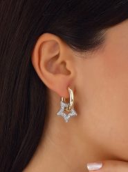 Nakkash Pozłacane kolczyki-kreole z cyrkoniami rozmiar: onesize. Żółte kolczyki Nakkash, z cyrkonią, pozłacane. Za 147.91 zł.