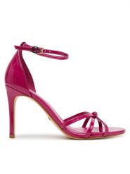 Guess Sandały FLJSPR PAF03 Różowy. Czerwone sandały Guess, z aplikacjami, ze skóry, bez obcasa, na szpilce, bez zapięcia. Za 599.99 zł.