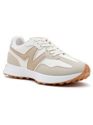 Foreverfolie Sneakersy w kolorze beżowo-białym rozmiar: 40. Brązowe trampki Foreverfolie, bez wzorów, bez zapięcia. Za 154.07 zł.