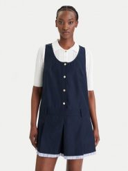 Tommy Jeans Sukienka codzienna DW0DW22759 Granatowy Regular Fit. Niebieskie sukienki Tommy Jeans, na co dzień, xs, bez wzorów, z jeansu, bez kołnierzyka, bez ramiączek, proste. Za 569.99 zł.