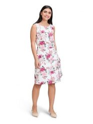 Vera Mont Sukienka w kolorze różowo-kremowym rozmiar: 42. Brązowe sukienki Vera Mont, bez wzorów, bez kołnierzyka, bez ramiączek, midi, kopertowe. Za 252.99 zł.