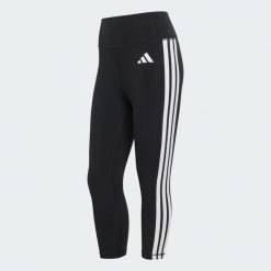 Legginsy 3/4 Optime Essentials Workout 3-Stripes. Białe legginsy Adidas, bez wzorów, z podwyższonym stanem. Za 179.00 zł.