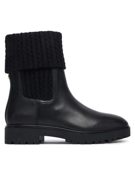 LAUREN RALPH LAUREN Botki Allyson Cbl Bo Bte 802P17088001 Czarny. Czarne botki Lauren Ralph Lauren, bez wzorów, ze skóry, bez obcasa, na płaskiej podeszwie, bez zapięcia. Za 1,199.00 zł.