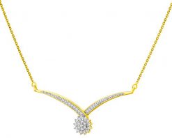 Naszyjnik z żółtego złota z diamentami - 0,12 ct - próba 585. Żółte naszyjniki Apart, z diamentem, złote. W wyprzedaży za 2,583.00 zł.