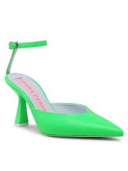 Chiara Ferragni Sandały CF3144-041 Zielony. Zielone sandały Chiara Ferragni, bez wzorów, ze skóry, bez obcasa, na szpilce, bez zapięcia. Za 739.99 zł.