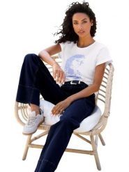 Heine Koszulka w kolorze białym rozmiar: 50. Białe bluzki Heine, bez wzorów, bez kołnierzyka, bez ramiączek. Za 56.99 zł.