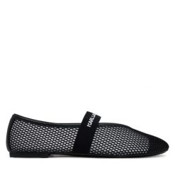 Baleriny KARL LAGERFELD. Czarne baleriny KARL LAGERFELD, bez wzorów, bez obcasa. Za 449.99 zł.