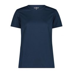 Koszulka turystyczna damska CMP. Niebieskie koszulki sportowe CMP, bez wzorów, bez ramiączek. W wyprzedaży za 41.99 zł.