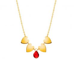 Złoty naszyjnik z kwarcem syntetycznym - serca. Żółte naszyjniki Apart, z kwarcem, złote. Za 799.00 zł.