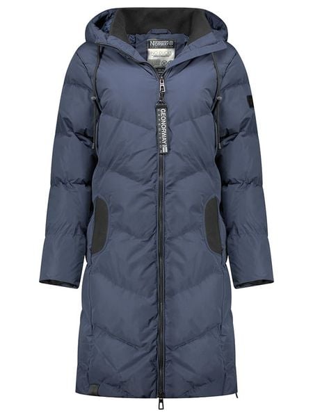 Geographical Norway Płaszcz zimowy "Bonus" w kolorze granatowym rozmiar: XL. Niebieskie płaszcze Geographical Norway, na zimę, xl, bez wzorów, z puchu, bez kaptura. Za 362.85 zł.