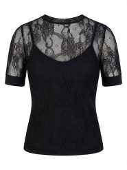 Sublevel Bluzka w kolorze czarnym rozmiar: XL. Czarne bluzki Sublevel, xl, bez wzorów, z koronki, bez kołnierzyka, bez ramiączek. Za 129.95 zł.