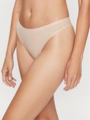 Chantelle Stringi Soft Stretch C26490 Beżowy. Brązowe stringi Chantelle, bez wzorów, z bawełny. Za 59.99 zł.