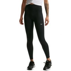Legginsy damskie Nike One Seamless Front. Czarne legginsy Nike, bez wzorów, z elastanu, z podwyższonym stanem. Za 281.57 zł.