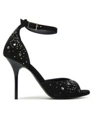LOVE MOSCHINO Sandały JA16119G0MJA0000 Czarny. Czarne sandały Love Moschino, bez wzorów, ze skóry, bez obcasa, na szpilce, bez zapięcia. Za 989.99 zł.