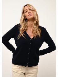 Just Cashmere Kaszmirowy kardigan "Norma" w kolorze granatowym rozmiar: L. Niebieskie kardigany Just Cashmere, l, bez wzorów, z kaszmiru. Za 319.13 zł.