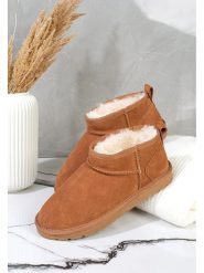 Gooce Skórzane botki zimowe "Mindy" w kolorze jasnobrązowym rozmiar: 36. Brązowe botki Gooce, na zimę, bez wzorów, ze skóry, bez obcasa, bez zapięcia. Za 180.49 zł.