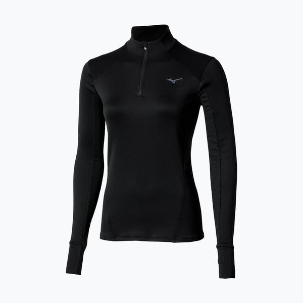 Bluza do biegania damska Mizuno Active Warm Half Zip. Czarne bluzy Mizuno, l, bez wzorów, z elastanu, bez kaptura. Za 159.99 zł.