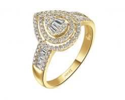 Pierścionek z żółtego złota z diamentami - 0,50 ct - próba 585. Żółte pierścionki Apart, z diamentem, złote. Za 6,390.00 zł.