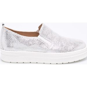 Caprice - Tenisówki. Szare trampki Caprice, bez wzorów, z gumy, bez zapięcia. W wyprzedaży za 139.90 zł.