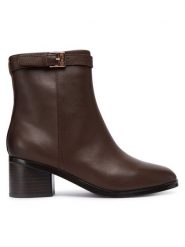 Tommy Hilfiger Botki Th Buckle Riding Mid Heel Bootie FW0FW08859 Brązowy. Brązowe botki TOMMY HILFIGER, bez wzorów, ze skóry, bez obcasa, na słupku, bez zapięcia. Za 749.99 zł.